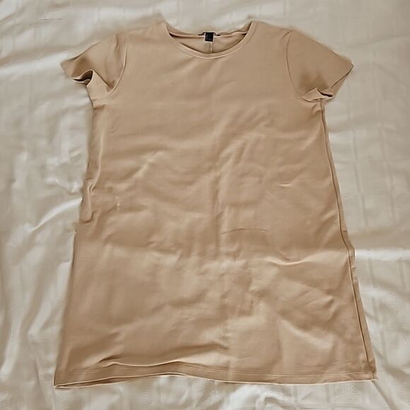 Forever 21 Women's Faux Suede T-shirt Mini  Dress Large Cream - Picture 12 of 16